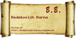 Bedekovich Barna névjegykártya