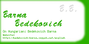 barna bedekovich business card